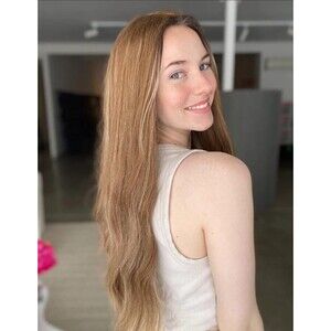 Lusta  Honey Blonde Human Hair Topper  Silk Top  8x8 22” New